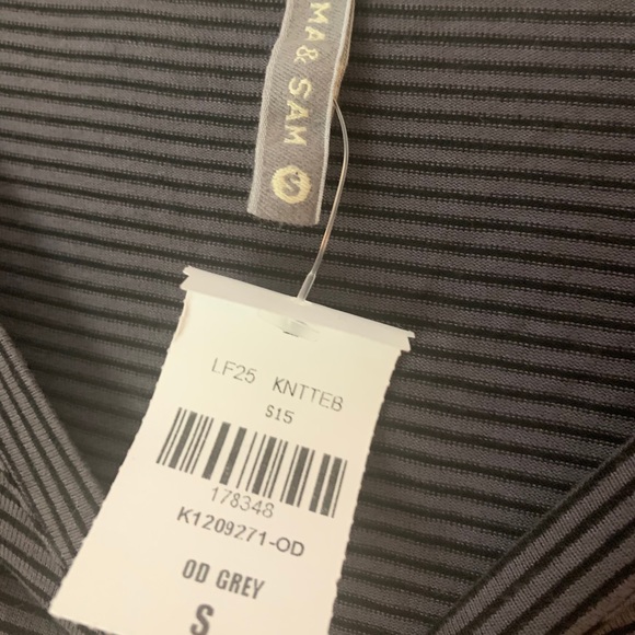 Emma & Sam LF Soft Grey and Black Striped T-Shirt - Picture 2 of 8